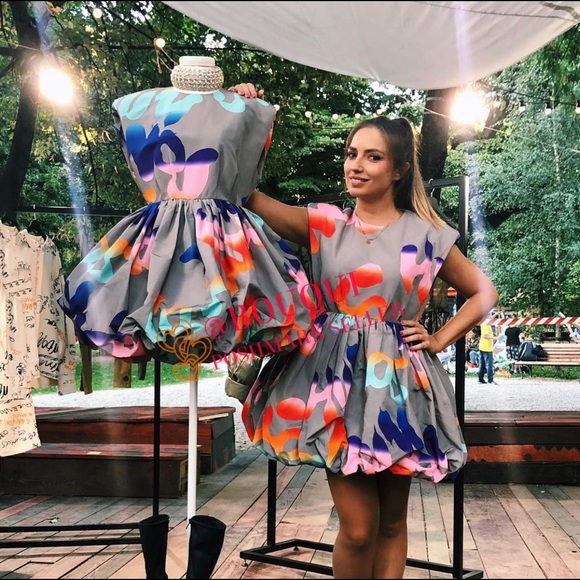 HM STUDIO CONSCIOUS MULTICOLORED BALLOON SKIRT DRESS - Picture 6 of 12